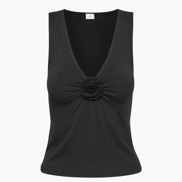 ARITZIA Wilfred GoodLux Bloom Top Black XS - Picture 3 of 9